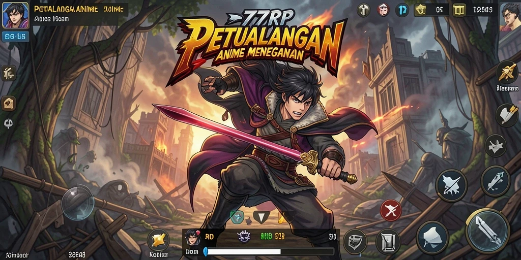 Tampilan gameplay menarik dengan karakter anime yang beraksi.