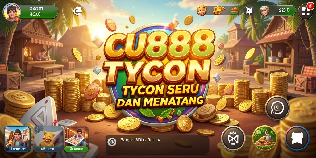 Tampilan menarik dari gameplay CU888 yang menggambarkan manajemen bisnis Tycoon.