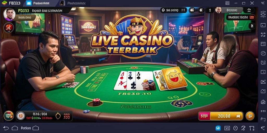 Screenshot FB333 menunjukkan dealer langsung yang sedang bermain dengan pemain.
