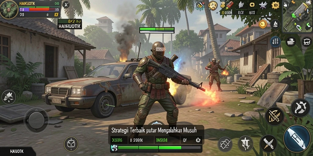 Tampilan gameplay HAIKUOTK yang menarik dan strategis.