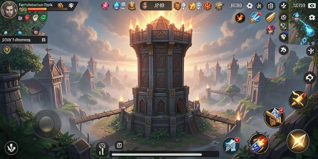 Screenshot dari gameplay Tower Defense JP6789 yang mendebarkan.