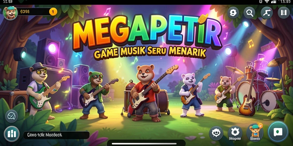 Screenshot menampilkan gameplay seru penuh musik dan tantangan
