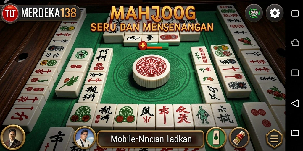 Tampilan gameplay seru dari MERDEKA138 yang penuh strategi Mahjong.