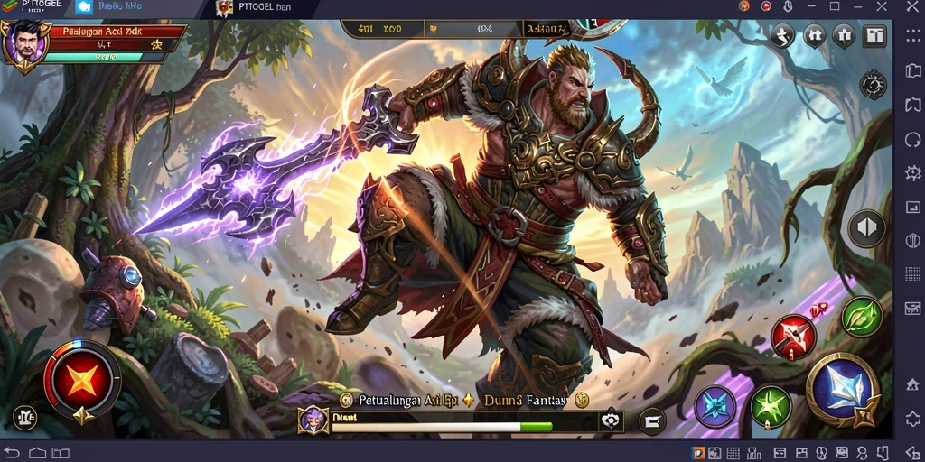 Tampilan utama gameplay ARPG PTTOGEL yang mendebarkan.