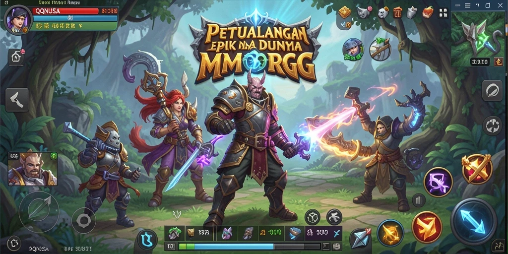 Tangkapan layar menampilkan aksi seru dalam permainan MMORPG QQNUSA.