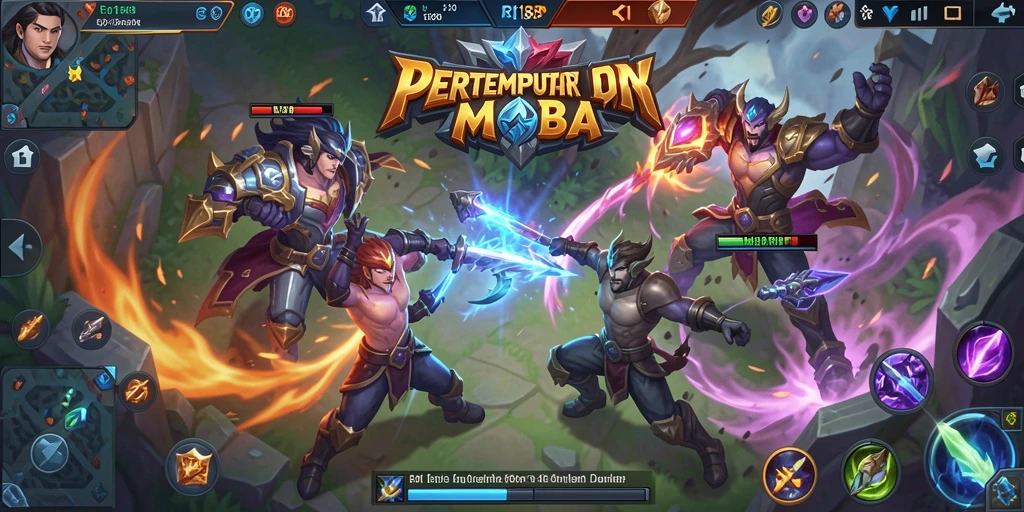 Tampilan gameplay RI188 yang menegangkan dalam pertarungan antartim.