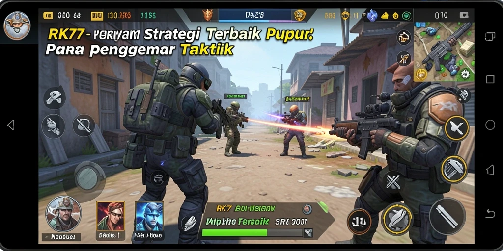 Screenshot menunjukkan gameplay intens dalam RK77 dengan strategi yang mendebarkan.