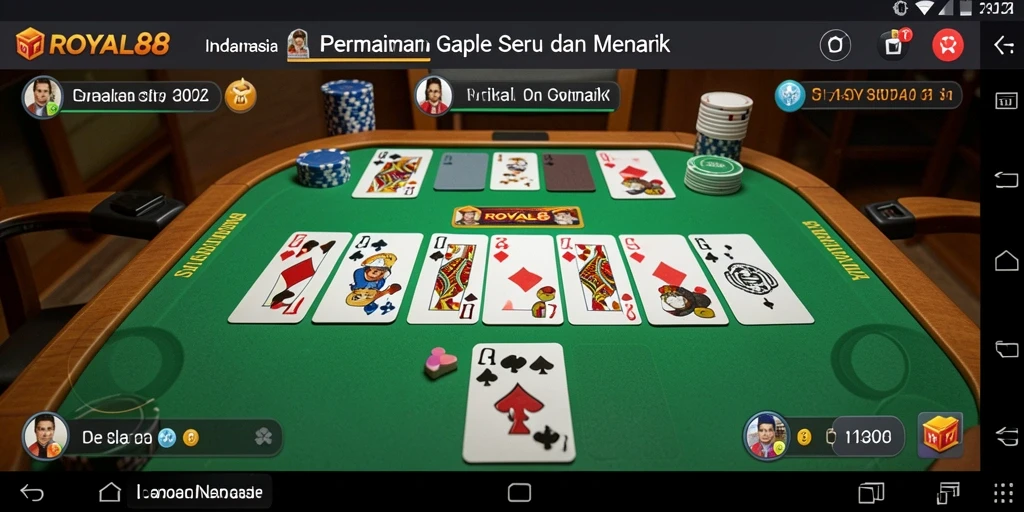 Tampilan gameplay seru yang menampilkan permainan Gaple.