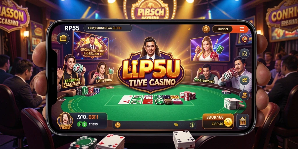 Tampilan gameplay Live Casino yang mendebarkan di RP55.