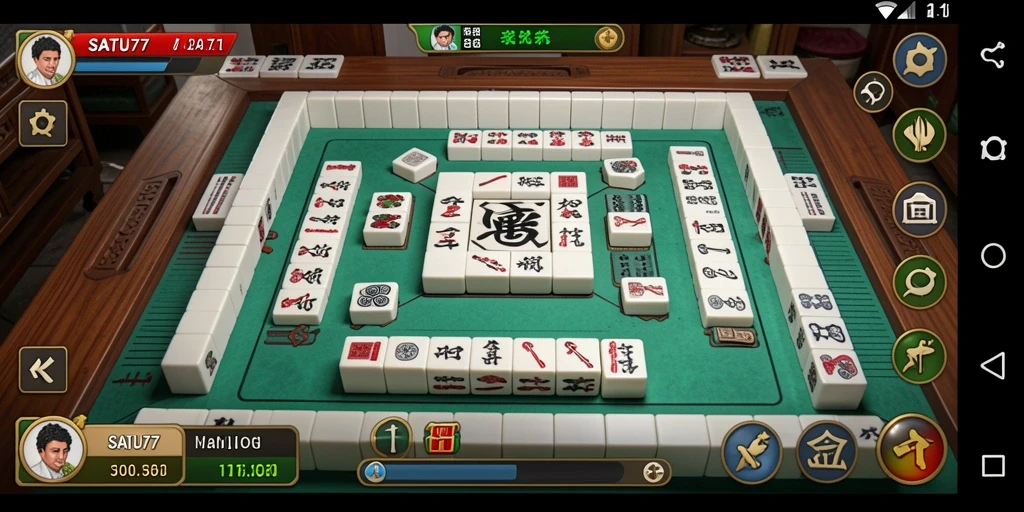Gameplay SATU77 yang seru dengan ubin Mahjong yang menarik.