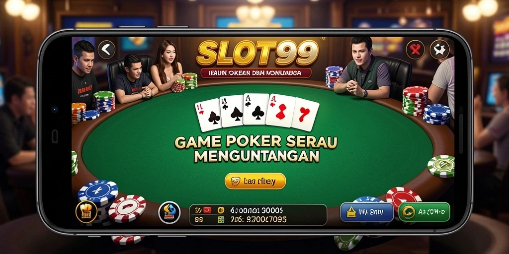Tampilan menarik dari gameplay Poker di SLOT99.
