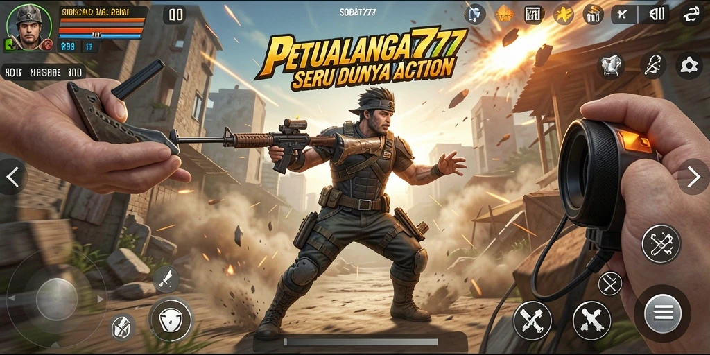 Screenshot utama SOBAT777 menampilkan pertarungan aksi yang intens.