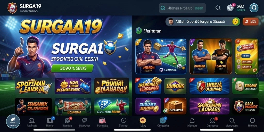 Tampilan antarmuka SURGA19 dengan fitur taruhan olahraga yang menarik.