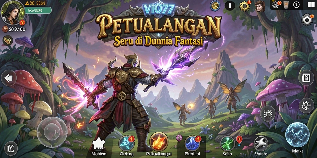 Tangkapan layar VIO77 menampilkan aksi petualangan seru di dunia fantasi.